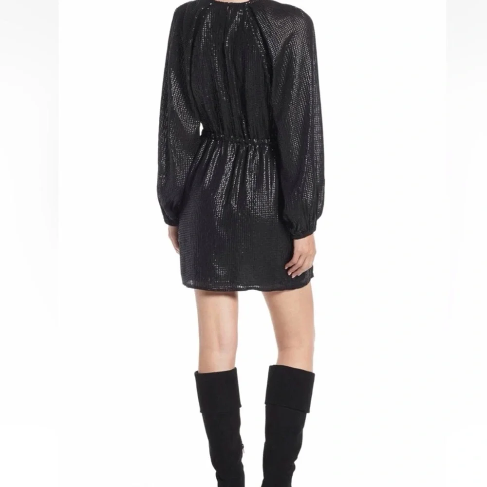 Something Navy Sequin Black Mini Dress - Picture 3 of 16
